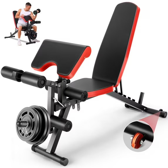 800LBS Adjustable Foldable Weight Bench Home Gym Strength Training Workout Bench