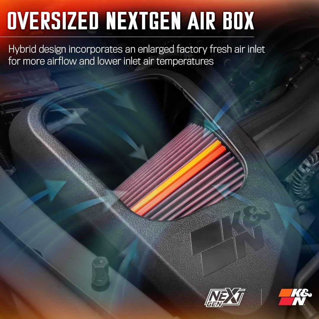 K&N NextGen Cold Air Intake for 2020-2025 Sierra Silverado 2500/3500HD 6.6L GAS