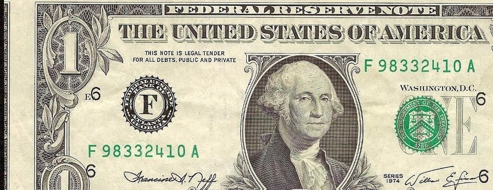 1974 $1 MISALIGNED SECOND PRINTING ERROR 2410A
