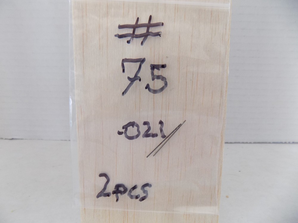 2) #75 .021  DIA. DRILL BIT UNBRANDED PO   NIB