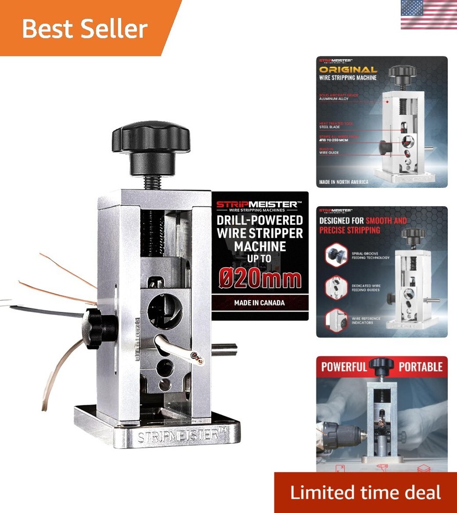 Lightweight Drill-Powered Wire Stripper for All Wire Sizes - Compact & Reliable