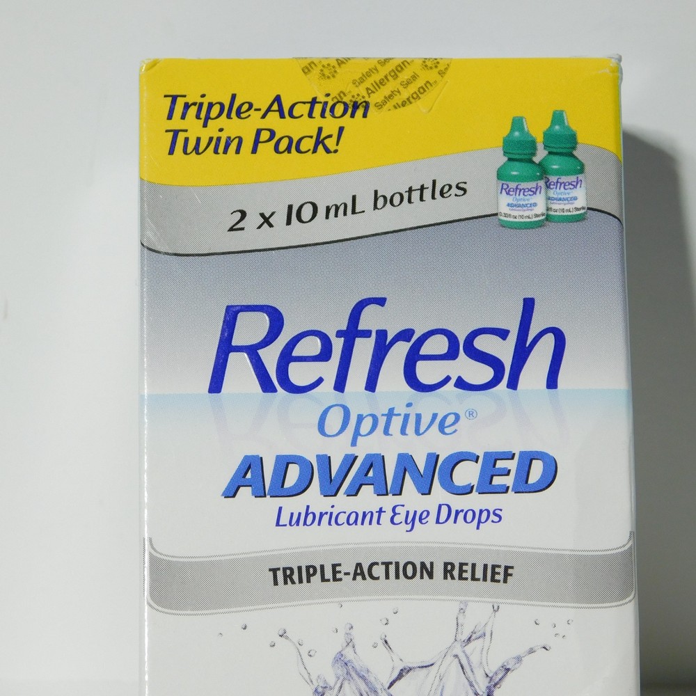 Refresh Optive Advanced Triple-Action lubricant eye drops 2-10 mL bottle