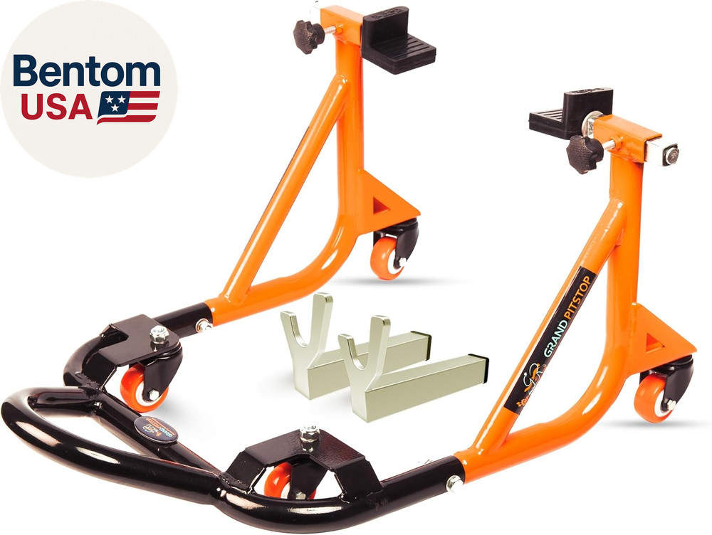 Universal Adjustable Rear Paddock Stand for Motorcycle with Swingarm Rest 360° D