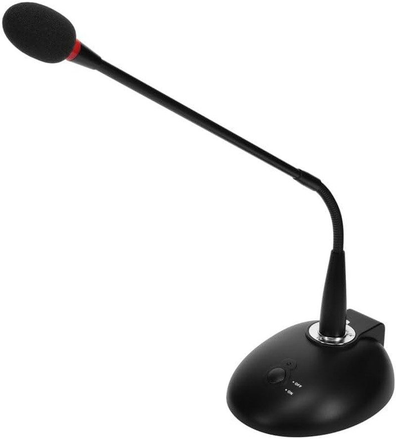 Commercial Audio Desktop Paging Microphone with On/Off Button (No Logo),Black