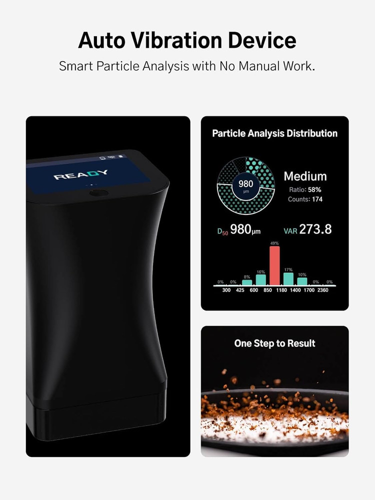Dual Coffee Roast & Particle Analyzer with NIR Imaging & Vibration Tech
