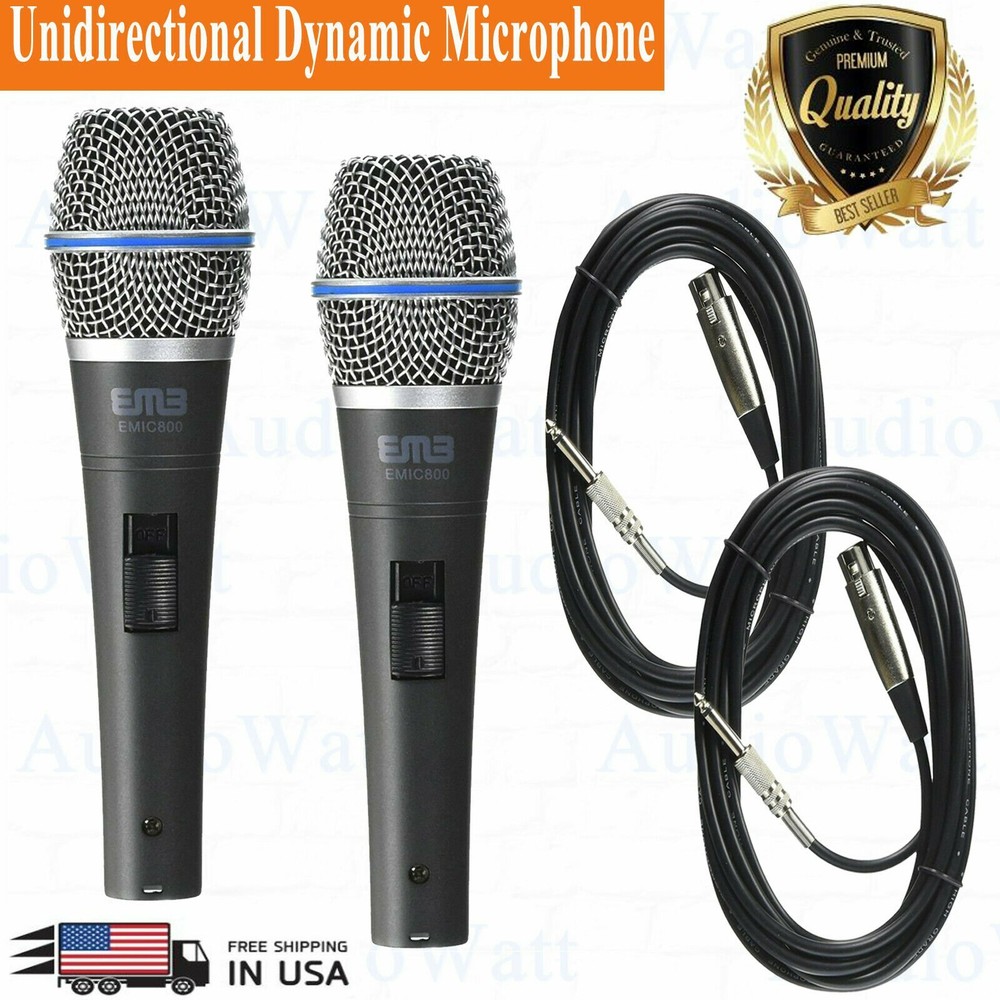 2X Professional Wired Dynamic Vocal Studio Microphone HandHeld Mic with XLR 3Pin