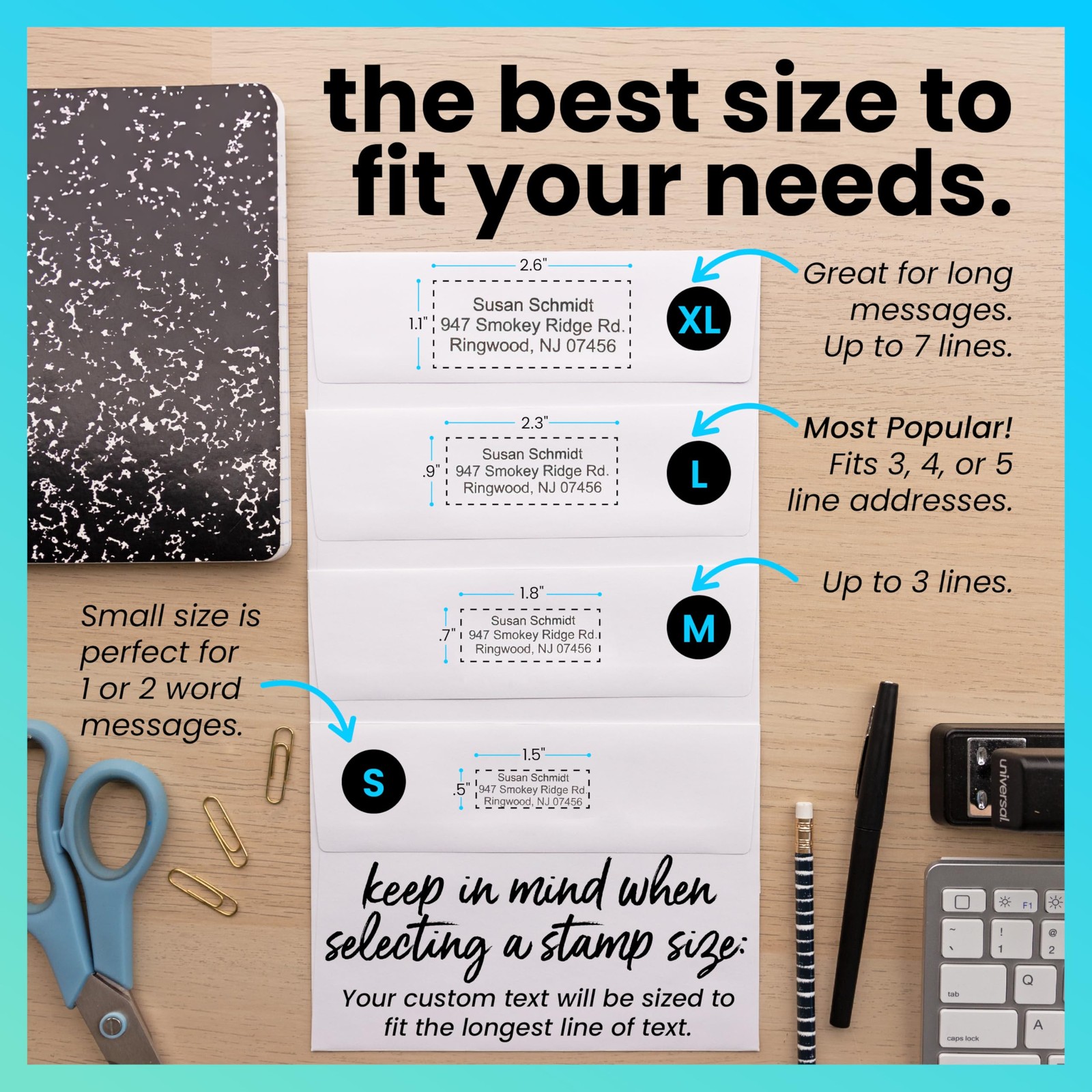 Custom Stamp – Clear & Crisp Impressions – Personalized Self-Inking Rubber St...