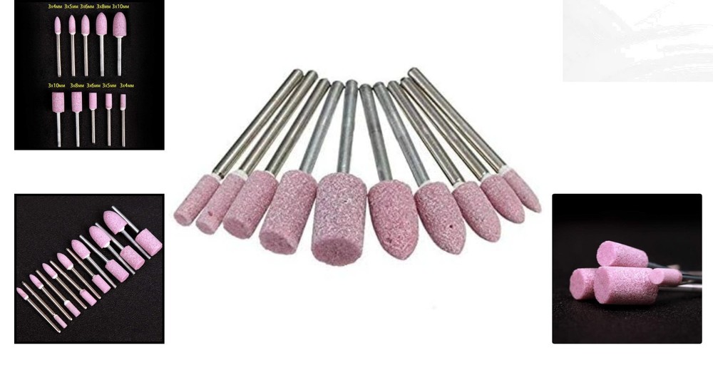 10-Pc Dremel Grinding Wheel Set - 1/8" Shank, Medium Grit for Precision Work