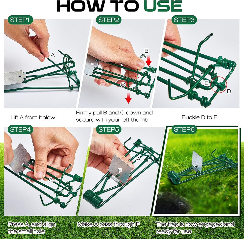4 Pcs Outdoor Gopher Trap Easy Set Mole Trap Weather Resistant Gopher Killer Vol