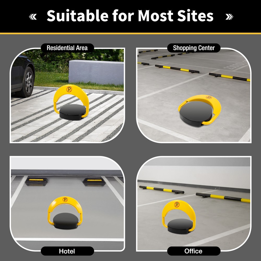 Automatic Parking Space Lock Remote Control Yellow Parking Barrier Waterproof
