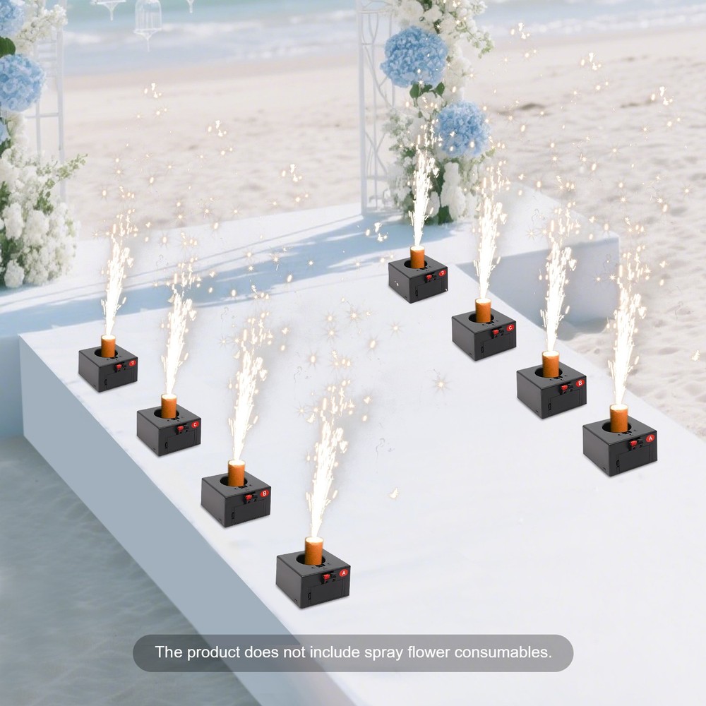 8pcs Cold Spark Based Firework Safe Flame Effect Machine Remote Control New