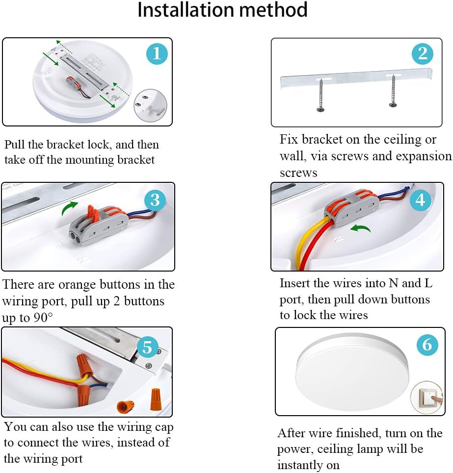 Airand LED Flush Mount Ceiling Light 5000K Daylight White / Cold