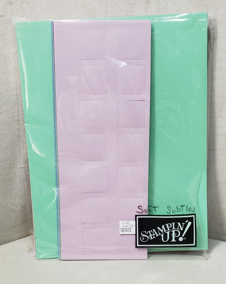 STAMPIN' UP! 8 1/2 x 11 Cardstock SOFT SUBTLES 35 Sheets & 1 1/4" Squares READ