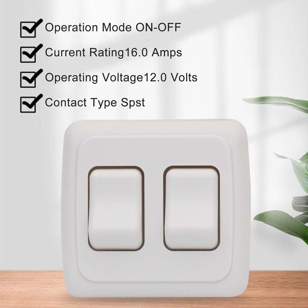 Double SPST On-Off Switch with Bezel, Technology Components 12V Light Switch RV