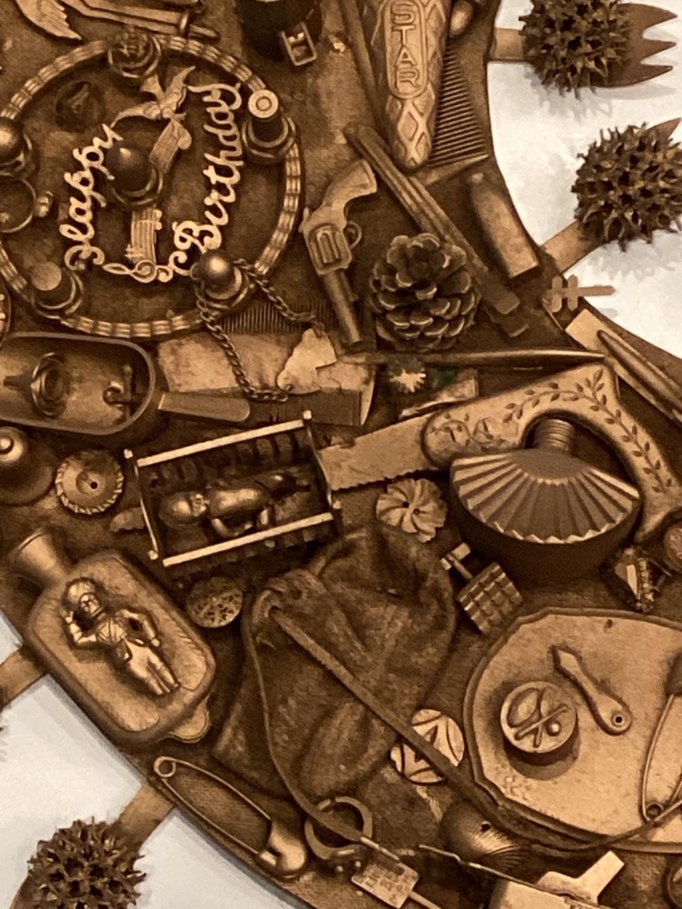 Large Vintage Found Object Art Wall Hanging