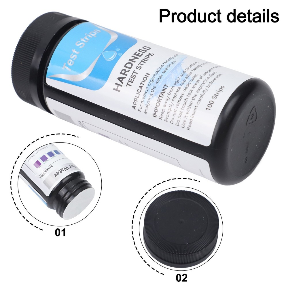 100PCS Water Total Hardness Test Strips Quick And Easy Testing Kit 0-425 PPM New