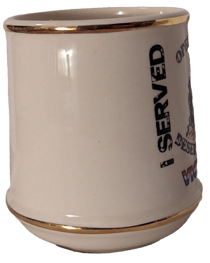 Operation Desert Storm Served Ceramic Mug US Armed Forces Gold Rim