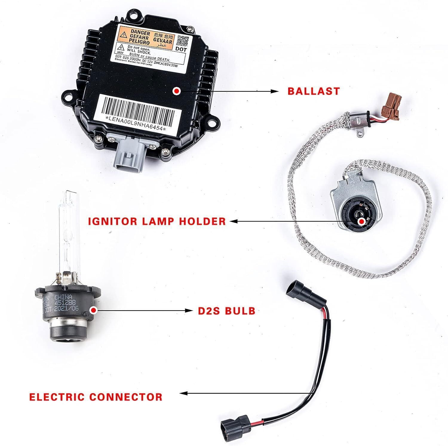 2 Set Xenon Ballast Igniter HID D2S Bulb Kit For 07-15 Infiniti G35 G37 Q40 Q50