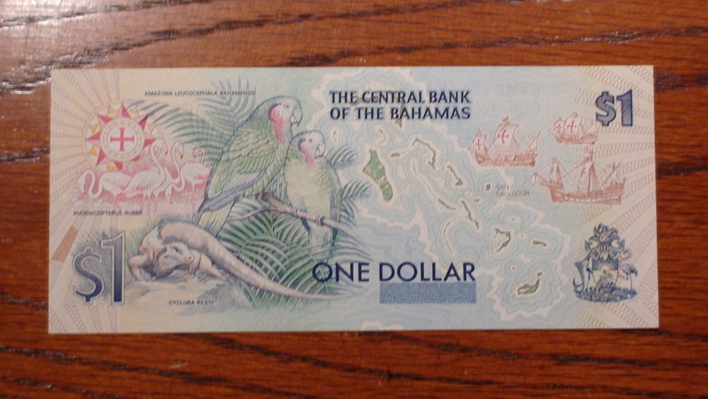 1992 One Dollar BAHAMAS MONETARY AUTH COMMEMORATIVE UNCIRCULATED Note $1 Bill!