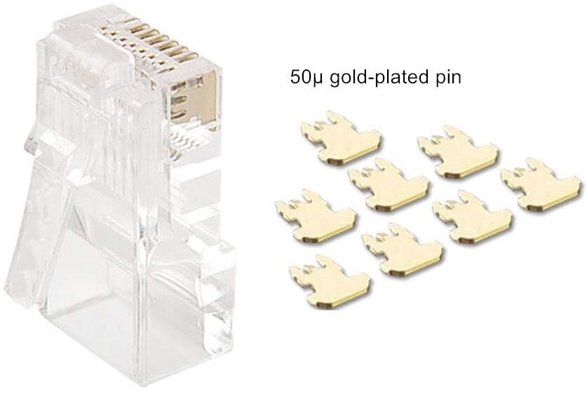 RJ45 Network Cable Modular Plug CAT5e CAT6 UTP Connector End Pass Through EZ Lot