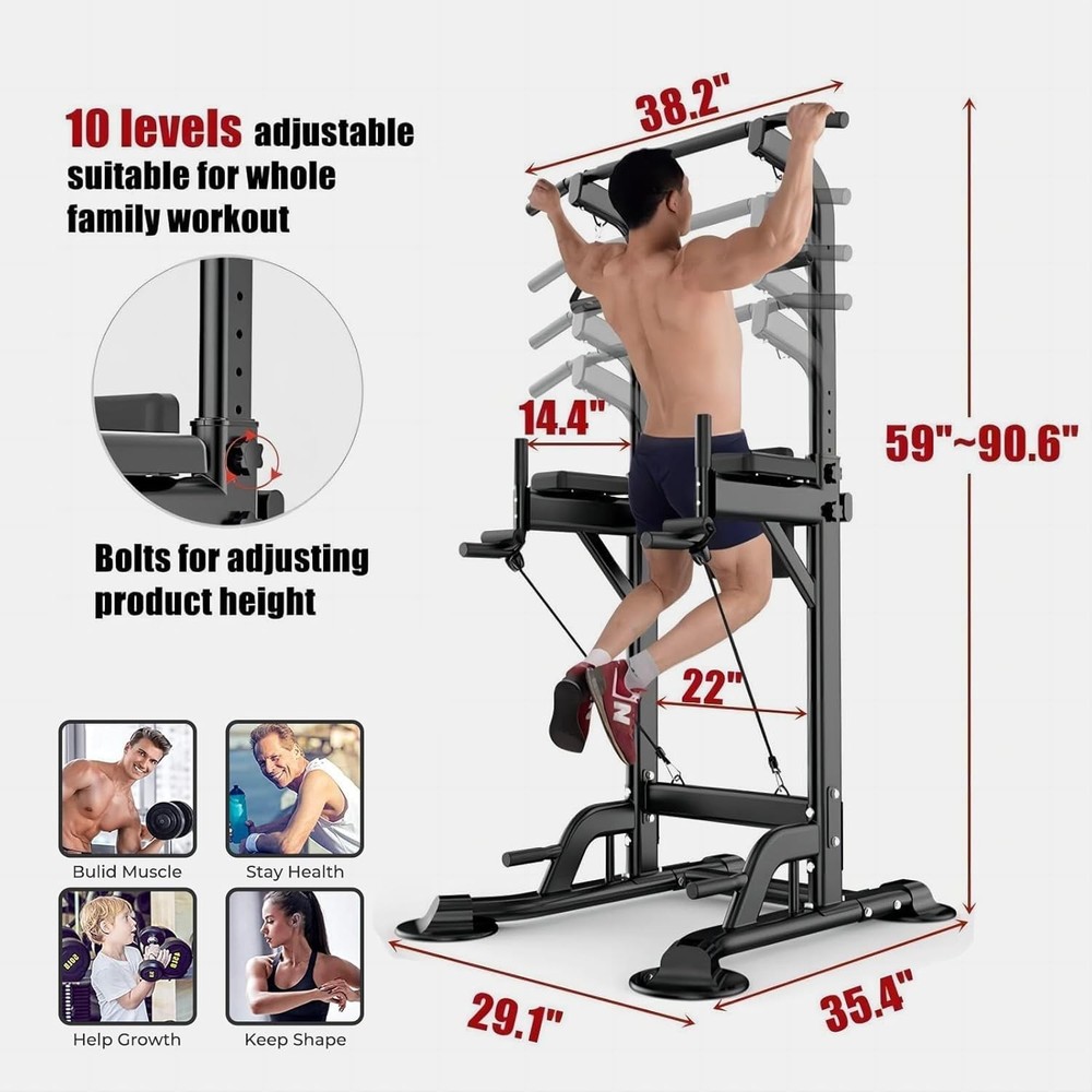 Power Tower Gym Heavy duty Pull Rod Power Tower Adjustable Tilting Station