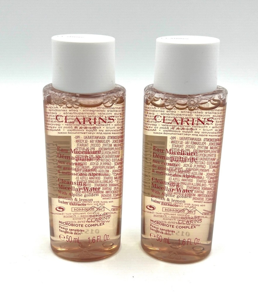 2 Pack Clarins Cleansing Micellar Water~50ml *2=100ml /3.4 oz-Brand New
