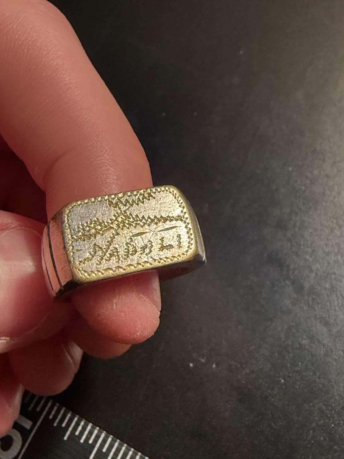 Original WW2 US Military Souvenir Napoli Ring Trench Art