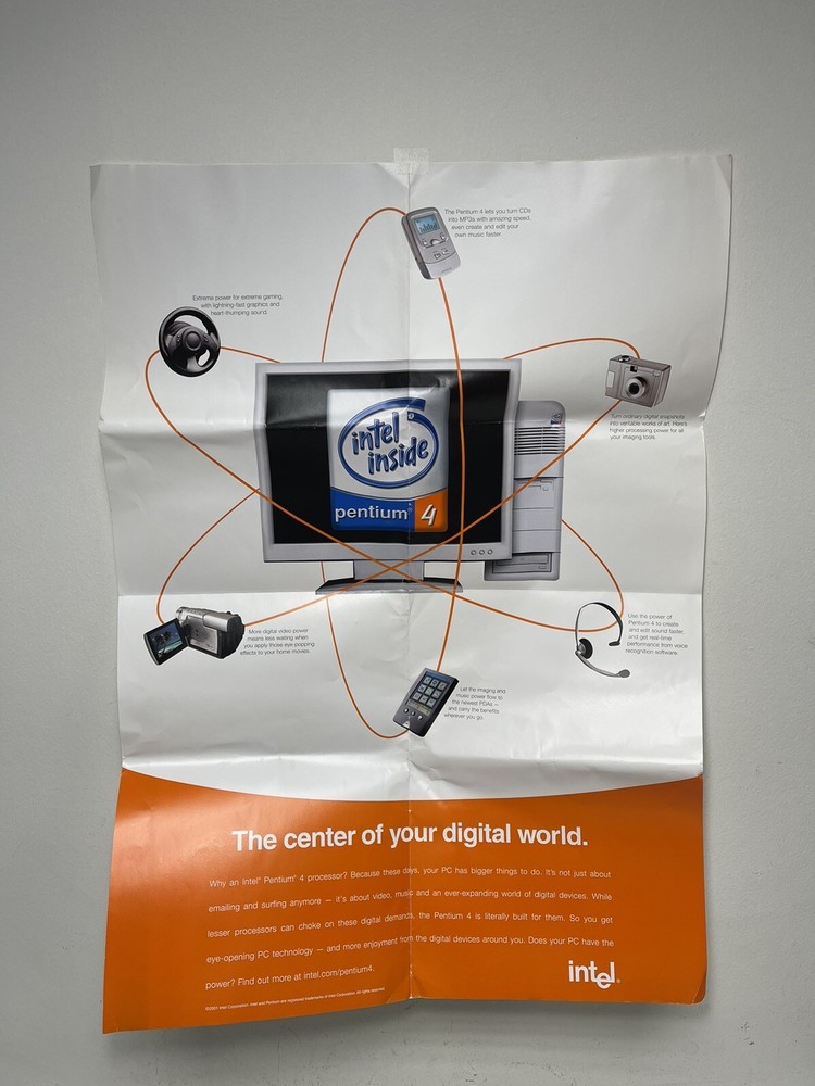 Intel Pentium 4 Promo Poster 26 3/4" x 19"