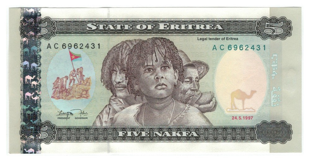Eritrea 5 Nakfa (1997) - Three Native People/p-2, B102a UNC
