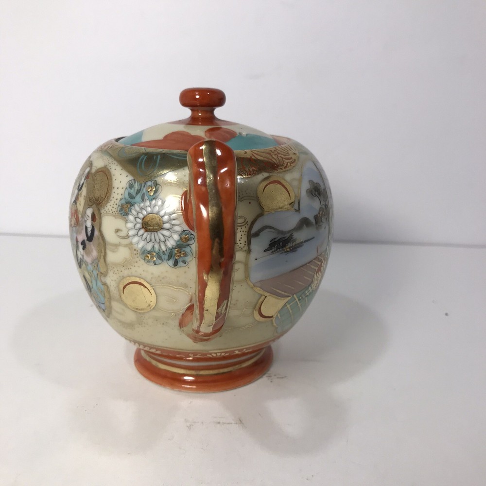 Antique Nippon Hand Painted Gilded 5” Teapot