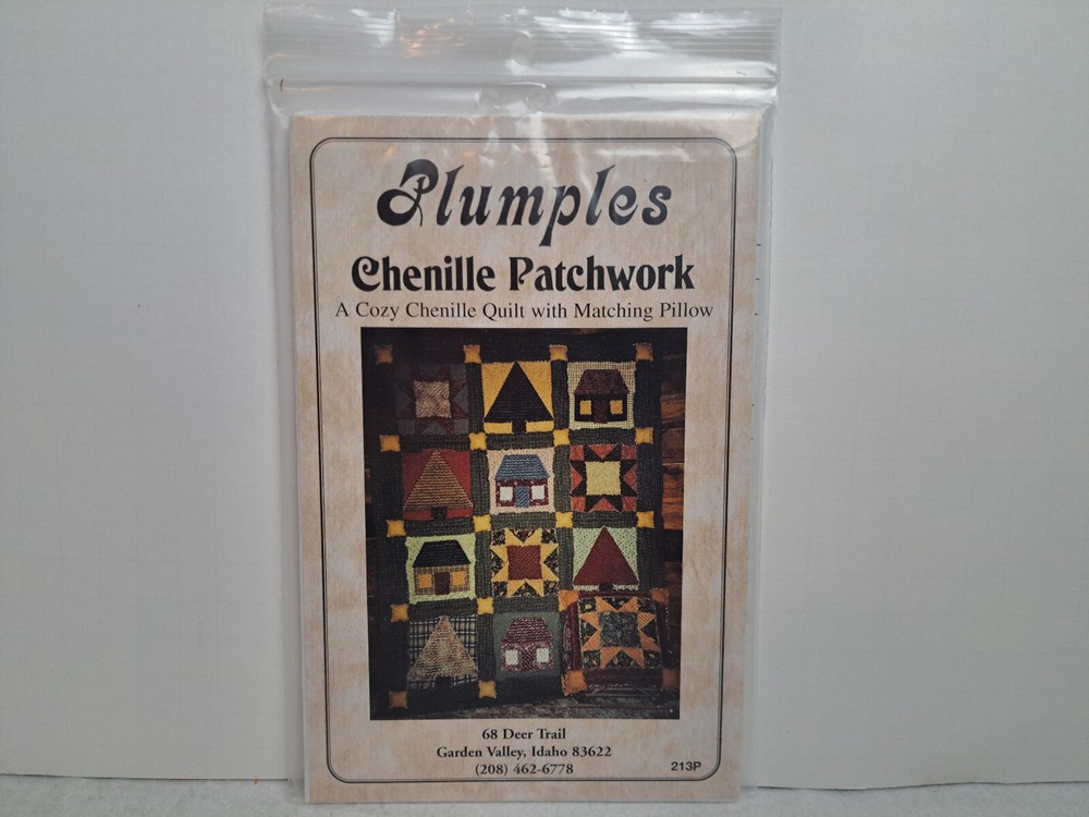 Plumples Quilt Pattern - Chenille Patchwork (Quilt & Pillow) #213P - Uncut