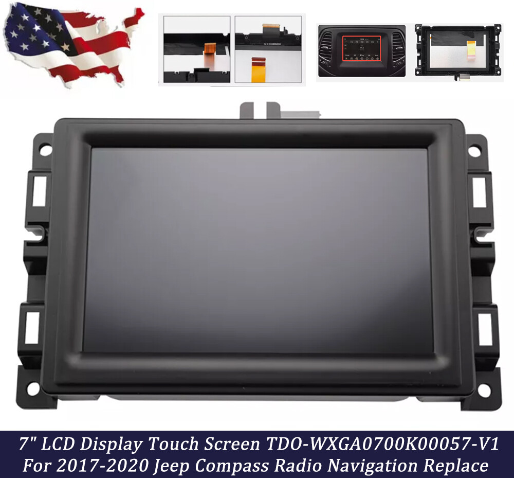 7" LCD Touch Screen w/ Frame For 2017-2020 Jeep Compass Radio Navigation Replace