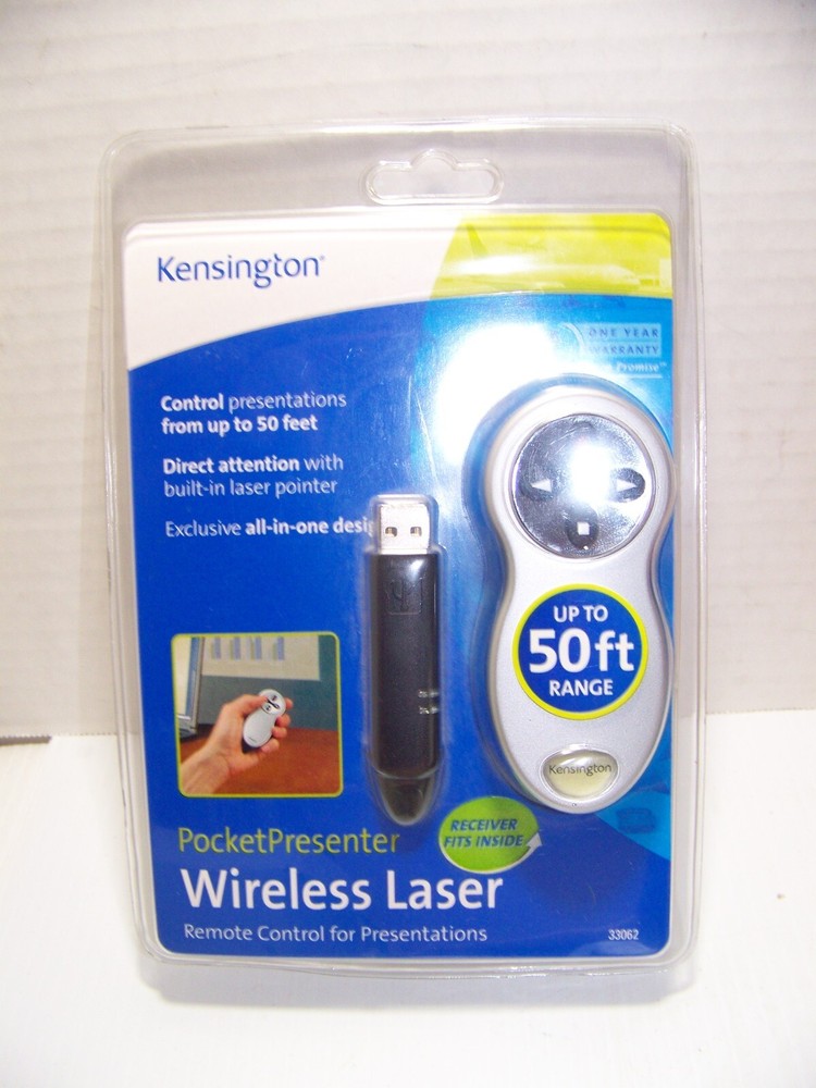 Kensington Wireless Pocket Presenter W/ Laser Pointer - New