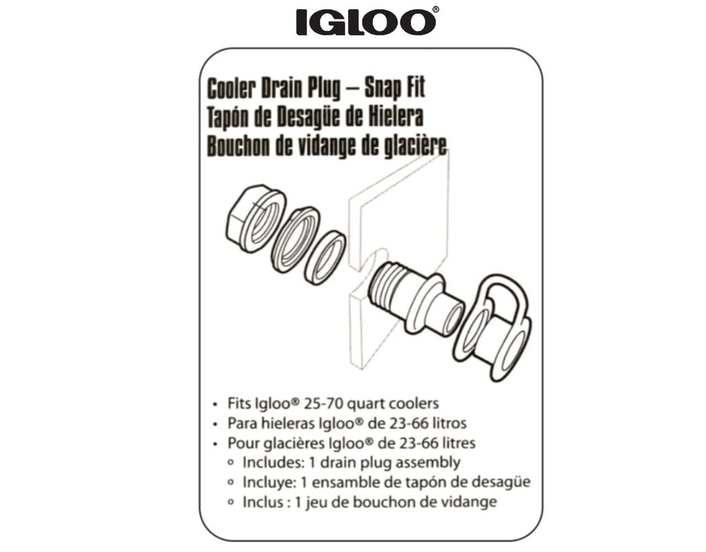 Igloo Replacement Triple Snap Drain Plug 24010
