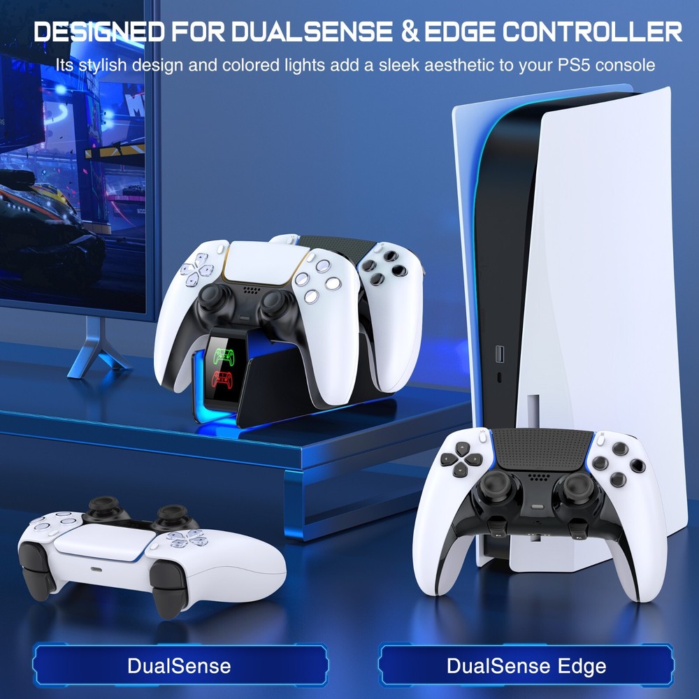 PS5 Controller Charger,DualSense PlayStation 5 Controller Charging Dock Station