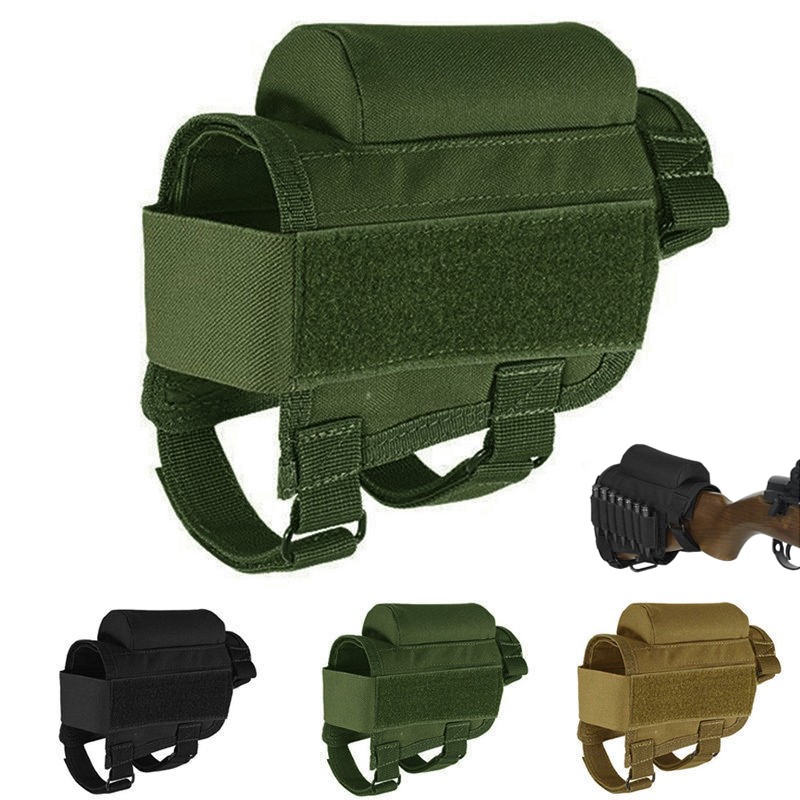 Tactical Rifle Buttstock Cheek Rest Riser Ammo Cartridges Carrier Case Holder US