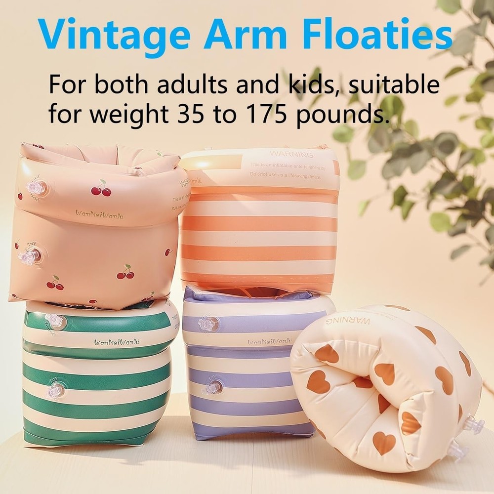 Arm Floaties PVC Inflatable Striped Durable 2-4 Pack Kids Adults Pool Swim