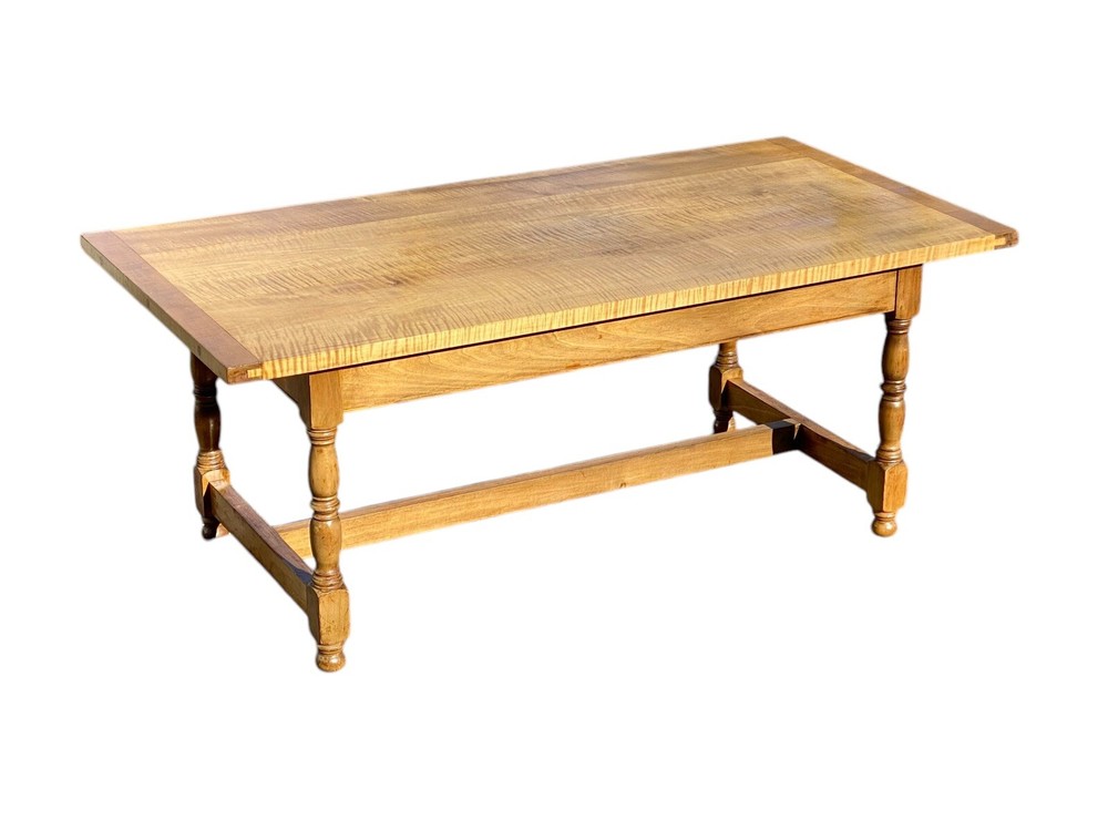 Vintage Antique Style Tiger Maple Coffee Table