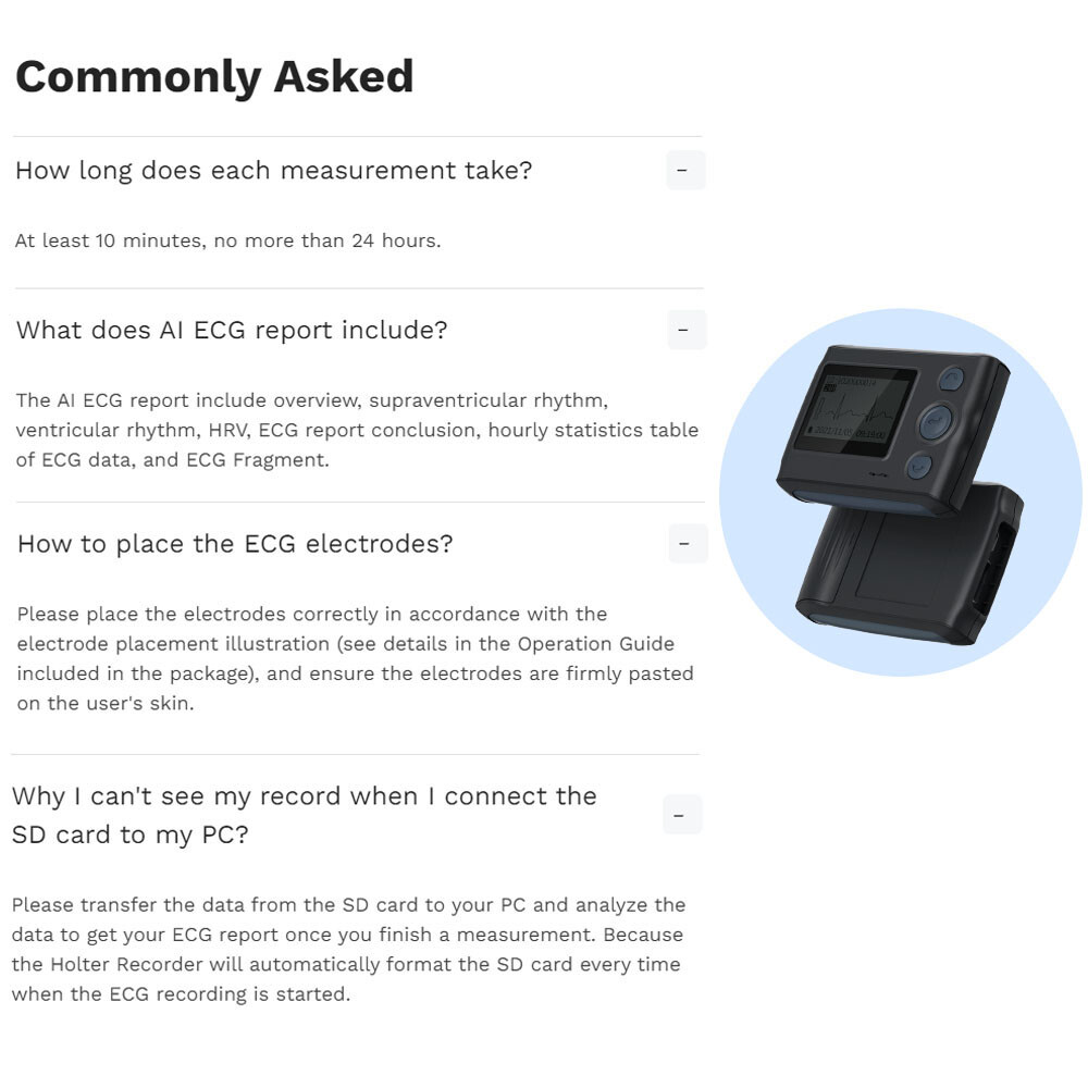 12 lead Holter Monitor 24h Portable with AI analysis software for Mac & Windows