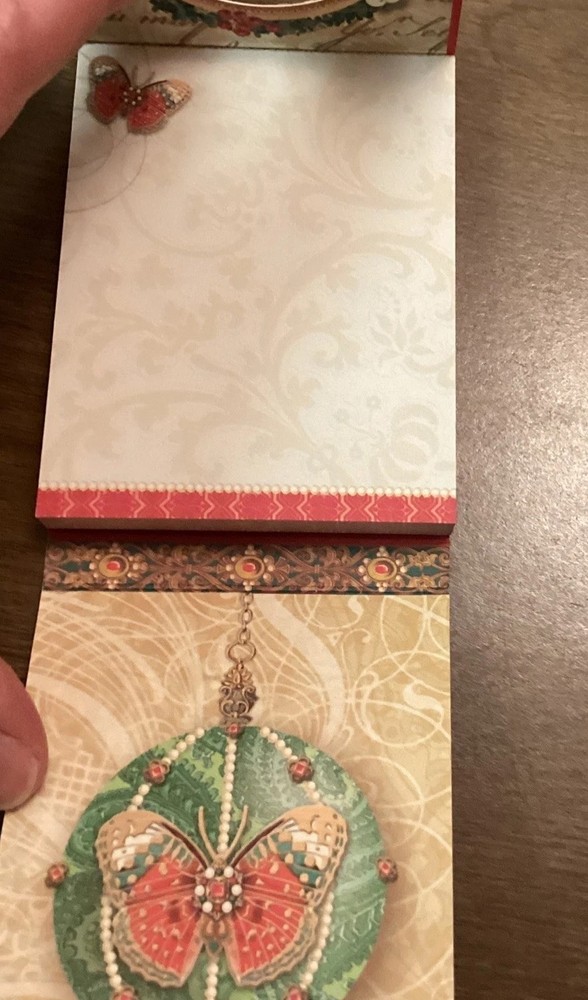 PUNCH STUDIO MINI POCKET NOTEPAD MAGNET CLOSURE BUTTERFLY NOS