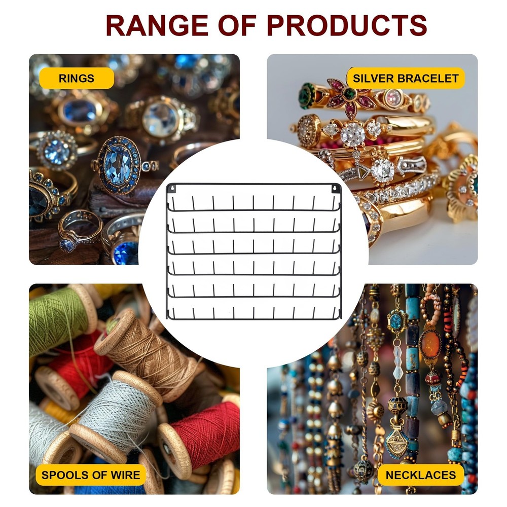 4 pack thread holder wall mount，54 spools sewing thread organizer，