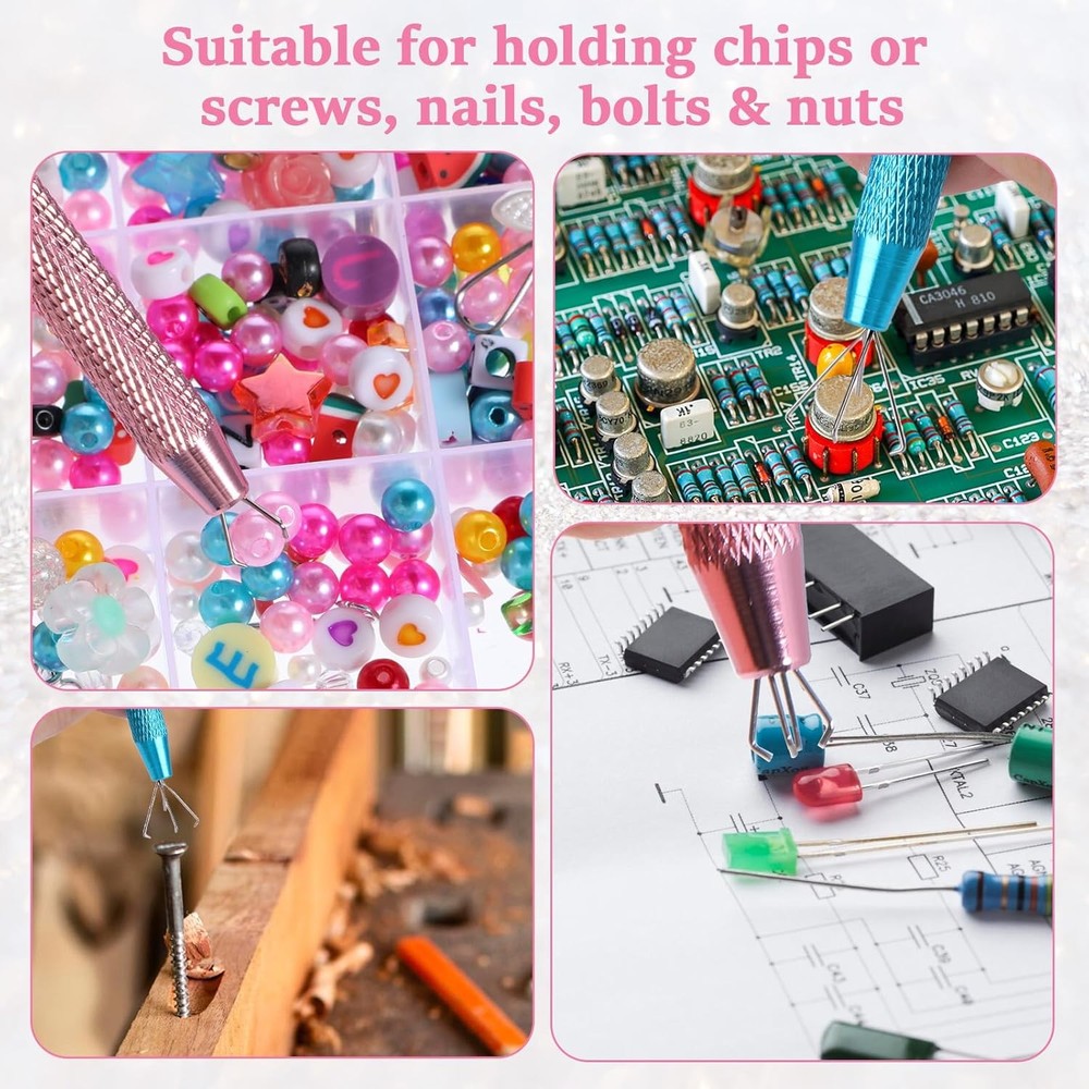 cobee 2 Pcs Piercing Ball Grabber Tool, Changing Tools Blue+Pink