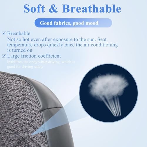Front Driver Side Bottom Replacement Seat Cover Cloth Dark Gray Compatible