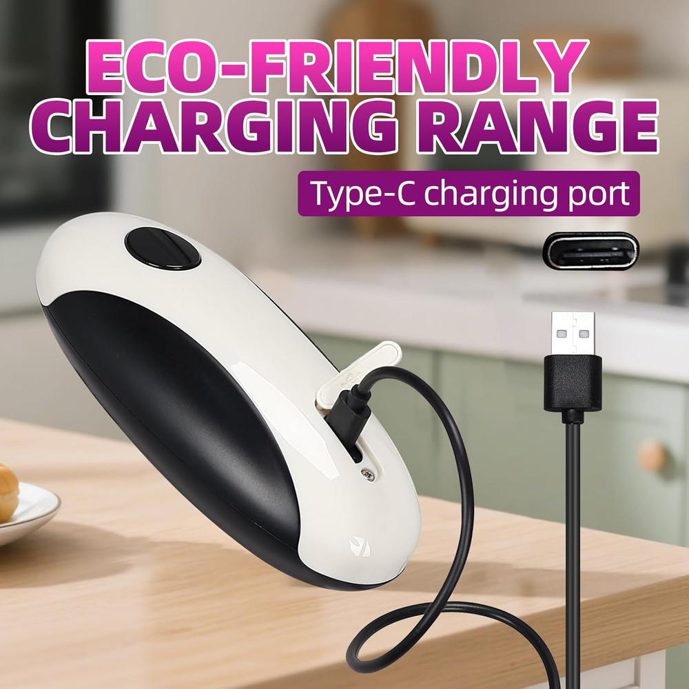 Rechargeable Electric Can Opener One Touch Automatic Smooth Edge Tool