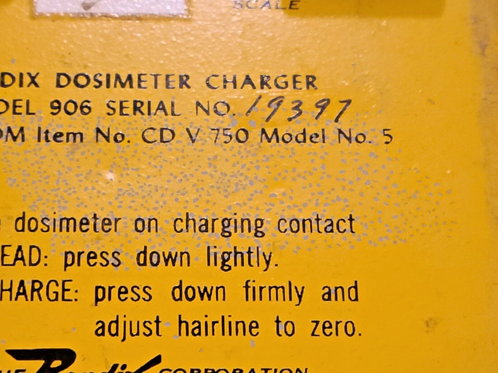 Bendix Dosimeter Charger Model 906-Untested Sold for Parts