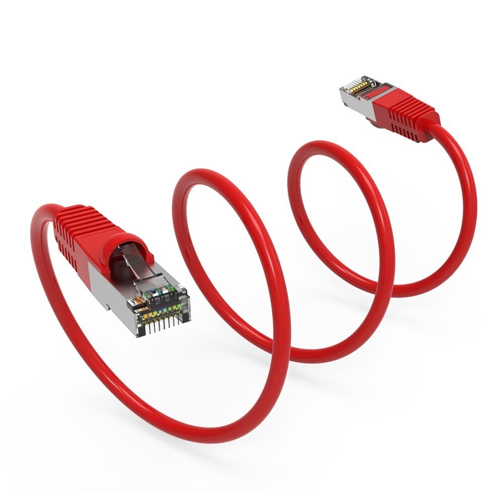 0.5FT Cat5E RJ45 Ethernet LAN Network FTP Shielded Patch Cable Pure Copper Red