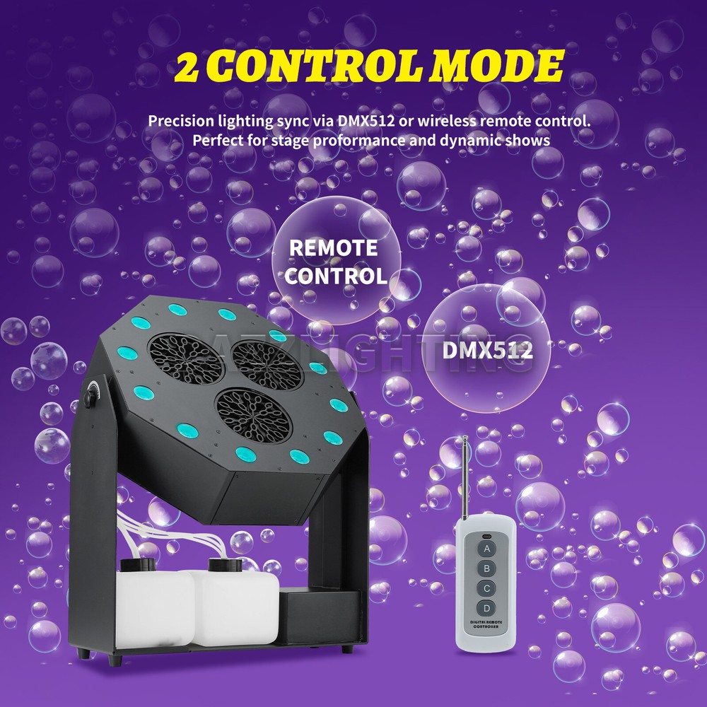 PAIDUN Adjustable Angle Bubble Machine Blower RGBW Light Effect Wedding Party