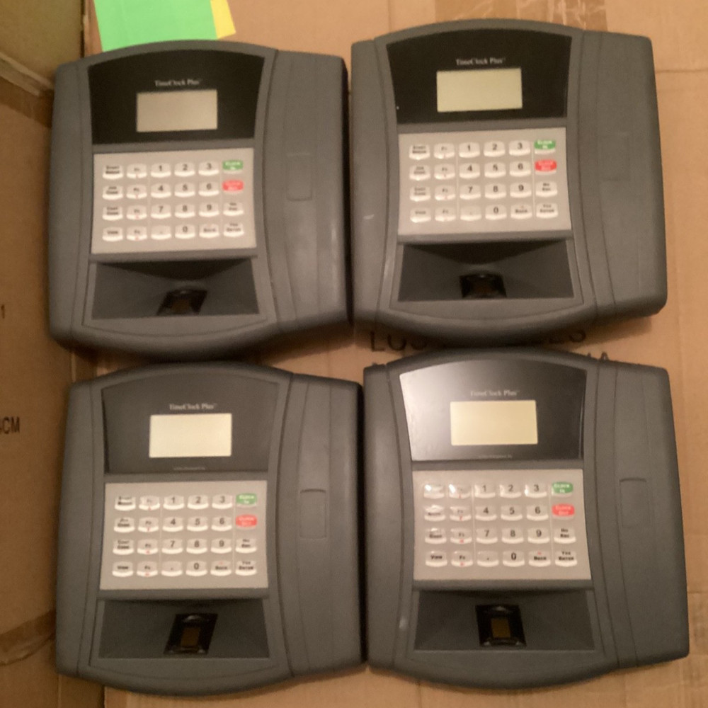 Lot of 4 TimeClock Plus Data Management Inc. Time Clocks (Untested)
