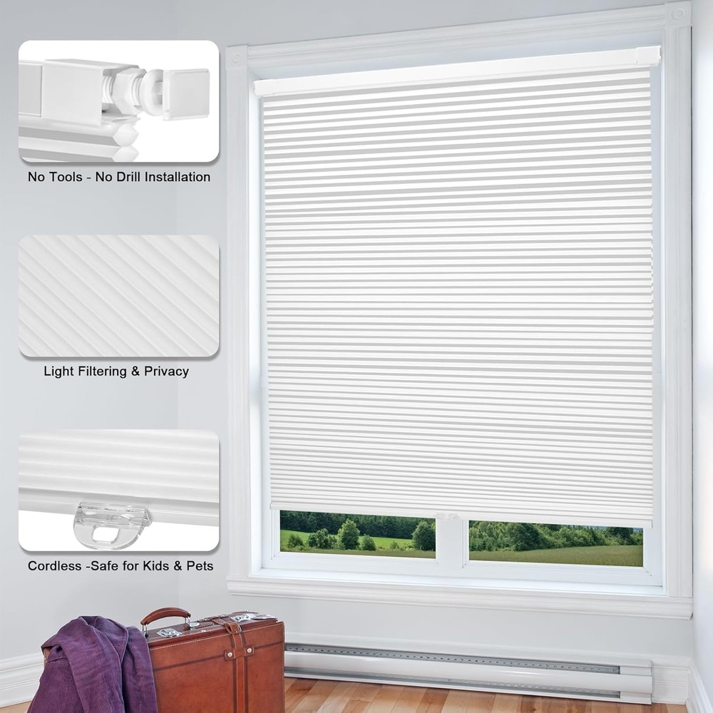 Wireless cellular blinds, light-filtering cellular blinds, easy to install