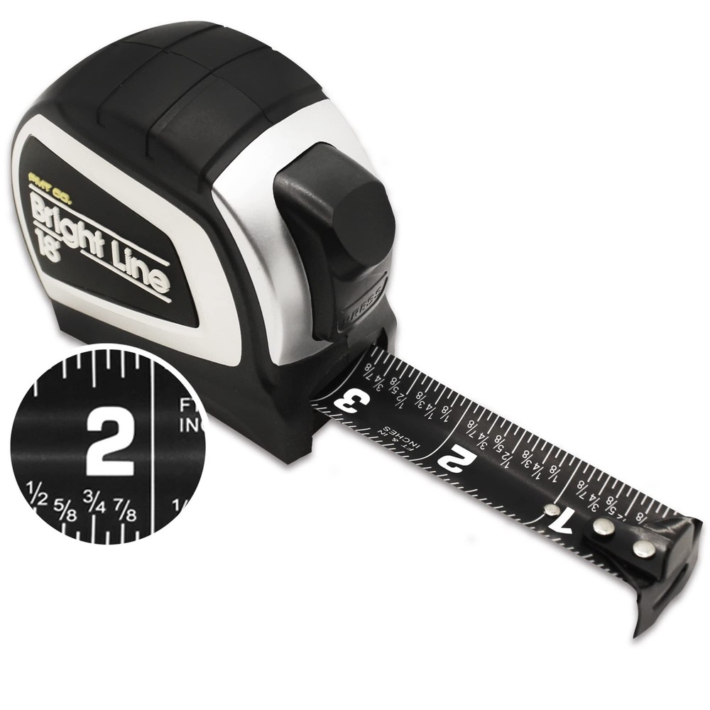 - BrightLine High Contrast Dark Mode Easy Read Tape Measure for Low Light Vis...
